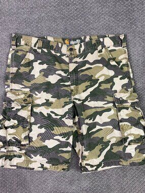 Carhartt Camo Cargo Shorts Men's 40 Green Brown Relaxed Fit 100279 294